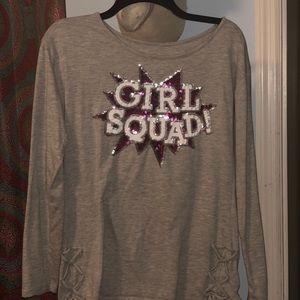 “Girl Squad” Sparkly Long Sleeve Shirt